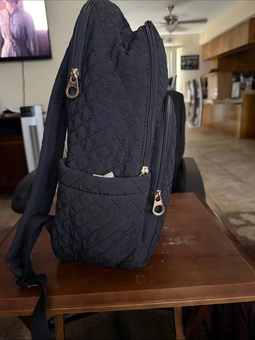 Universal Thread Black Quilted Backpack